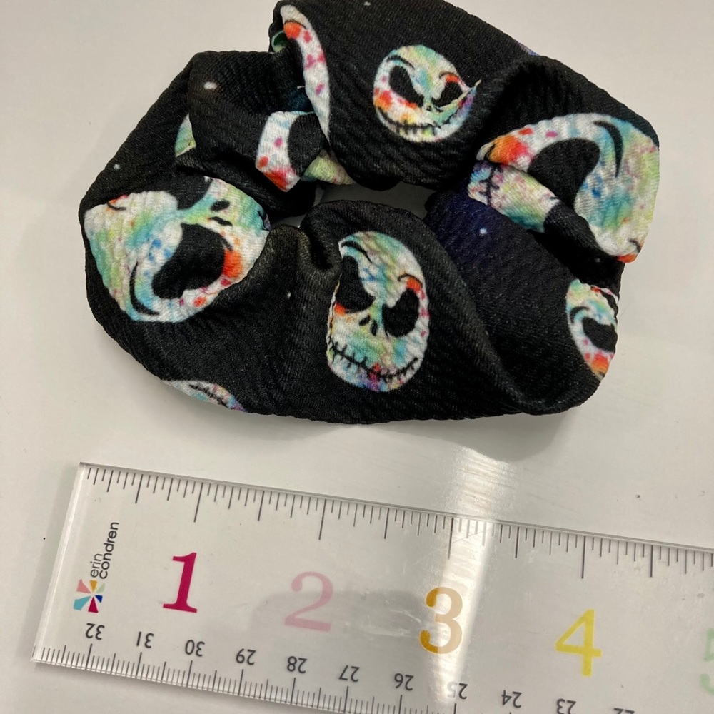 **5 for $25** bundle me! Rainbow watercolor Jack skellington scrunchie